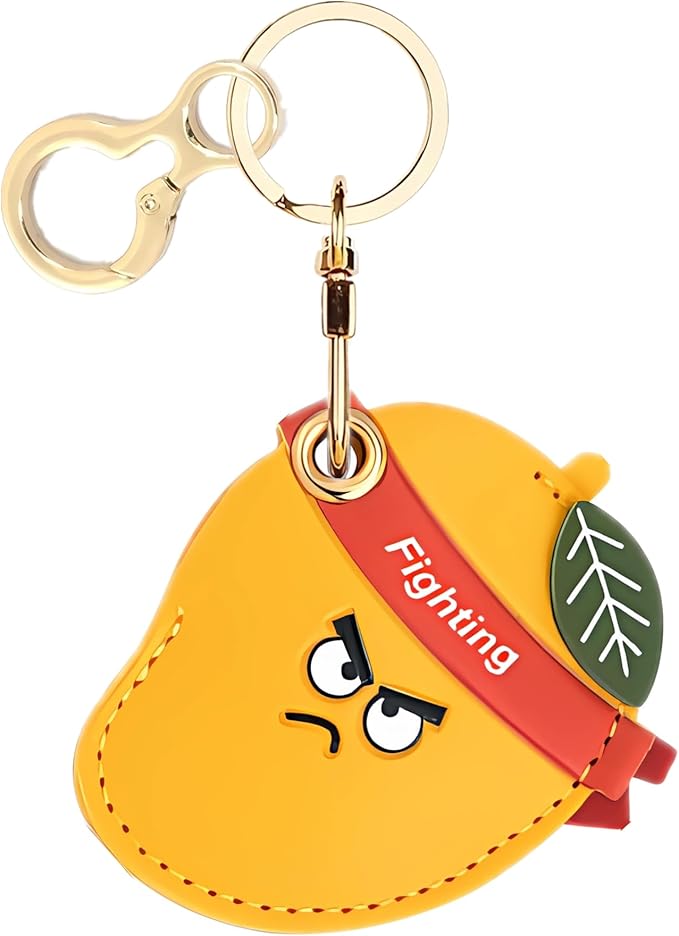 Leather Keychain Holder Case Compatible with AirTag,Cute air tag Cover with Keychain Ring,GPS Tracker Case for Keys