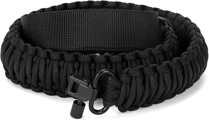 Double Braide 550LB Shotgun Sling 2 Point Paracord Rifle Sling,Non-Slip Traditional Adjustable Gun Sling for Hunting Shooting Camping