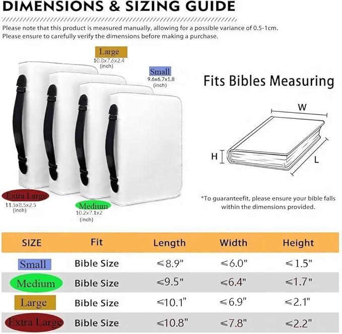 Leather Bible Cover Case for Men PU Bible Case with Bookmark Church Bag Book Carrying Case Lion and Cross Print Bible Covers
