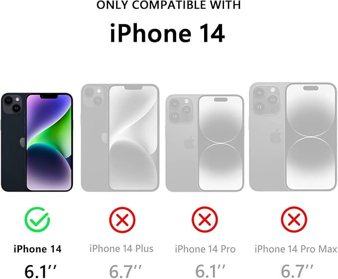 Protebox for iPhone 14 Waterproof Case with Built-in Screen Protector, Shockproof Dustproof Full Body Protective IP68 Waterproof Phone Case for iPhone 14 6.1 inch (Purple)