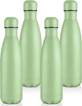Volhoply 17oz Insulated Water Bottles MultiPack, BPA Free Water Bottle for Kids, Gym, Travel, Sports, Available in Packs of 1, 4, or 8（Green,4 Pack）