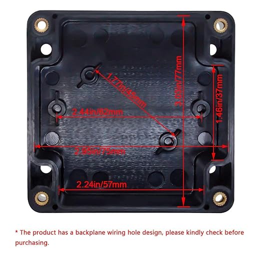 LeMotech Junction Box IP65 Waterproof Project Box Dustproof ABS Plastic Electrical Boxes Universal Enclosure for Electronic Black 3.29x 3.19x 2.2 inch (83 x 81 x 56mm)(Pack of 1)