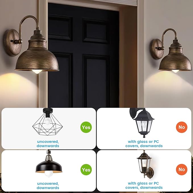 Motion Sensor Light Bulbs Dusk to Dawn 13W 100W Equivalent 1100lm Movement Activated Security LED Light Bulb 2700K Warm White, Auto On Off for Porch Garage Basement Hallway Closet, 4 Pack