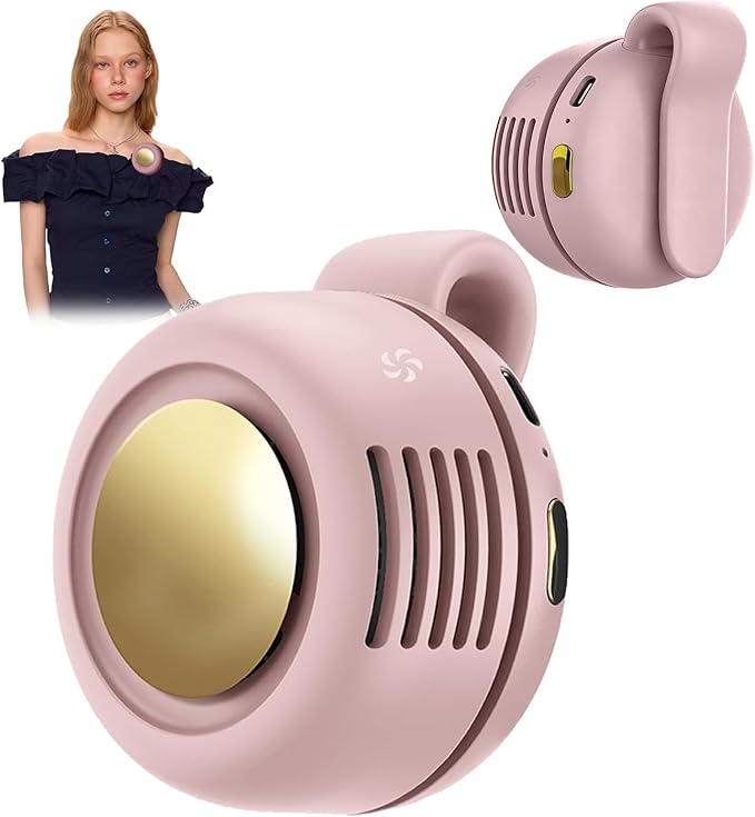 Portable Clip-On Fan, Mini USB Rechargeable 360° Rotatable Fan, 3-Speed Silent Mini Bladeless Fans