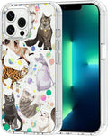 MOSNOVO Case for iPhone 13 Pro Max, [Buffertech 6.6ft Military-Grade Drop Protection] [Anti Peel Off Tech] Clear TPU Bumper Phone Case Cover Design - Space Cat