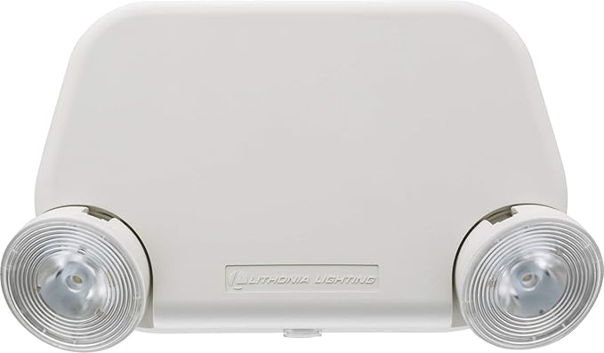 Lithonia Lighting Basics Low Profile Emergency Light, LED Emergency Lights for Business, Ceiling or Wall mount, White Thermoplastic, 120/277V Dual Voltage, Remote Capacity (EU2L REM M12)