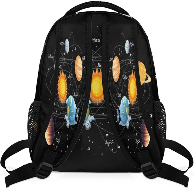 Backpacks Space Solar System School Bag Student Bookbag Adjustable Shoulder Bags Laptop Rucksack Travel Hiking Camping Daypack for Teens Girls Boys Women Men