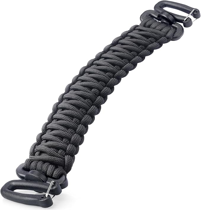 Tactical Paracord Handle，9-core Weaving Paracord Strap for Bag Strap Replacement，Molle Attachment with Metal/Plastic Clips for Backpack Sling Bags Water Bottle Holder