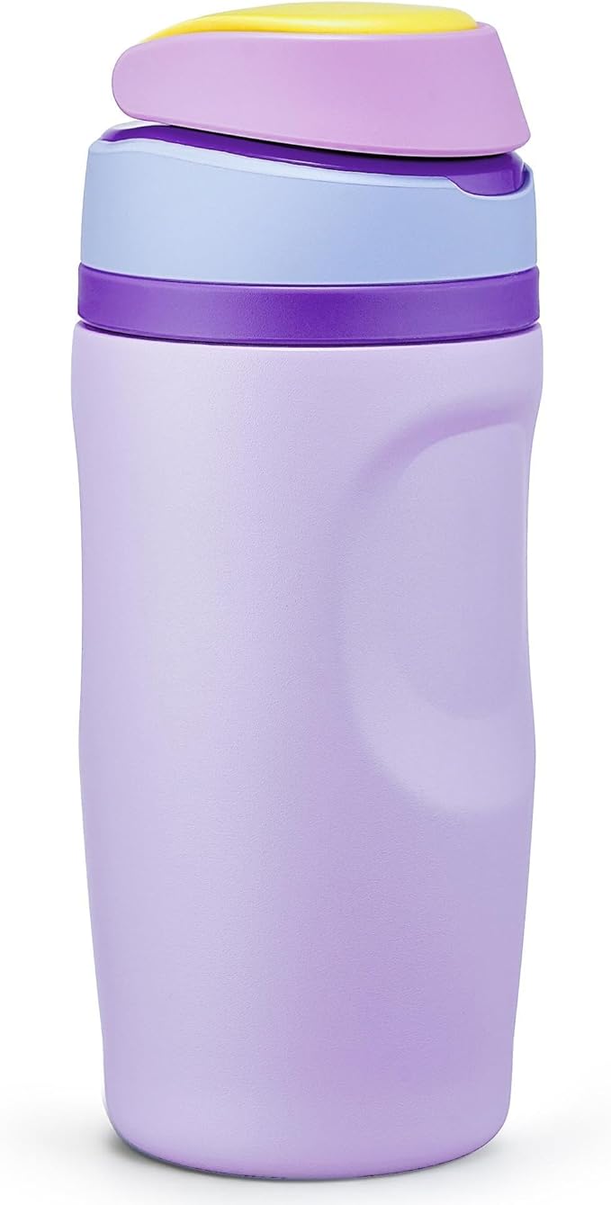 Fijinhom 16 oz Insulated Water Bottle,Stainless Steel Sports Water Bottle with Straw, Double Wall Vacuum Leak Proof, Cold for 24 Hours, BPA Free for Travel, Sport, Outdoor, Purple
