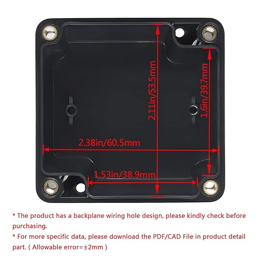 LeMotech Electrical Box ABS Plastic Project Box IP65 Waterproof Junction Box Project Case Universal Enclosure for Electronics Black 2.48x 2.28x 1.37 inch(63x58x35mm)(Pack of 1)