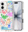 MOSNOVO for iPhone 17 Case, Shockproof Military-Grade Protection 6.6ft Drop Tested, Camera Control, Clear Phone Case for iPhone 17, Doodle Cats Design