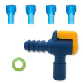 4pcs Bite Valve Replacement for Camelbak, Hydration Pack Mouthpiece with 1 Angled Tube Connector and O-Ring Replacement Parts for Camelbak Backpack Water Reservoir (4, Blue)