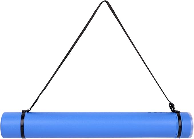 TRANSON Durable Poster Storage Tube with Straps 24"-40" Extendable for Blueprints, Artwork, Maps, Posters Color Blue
