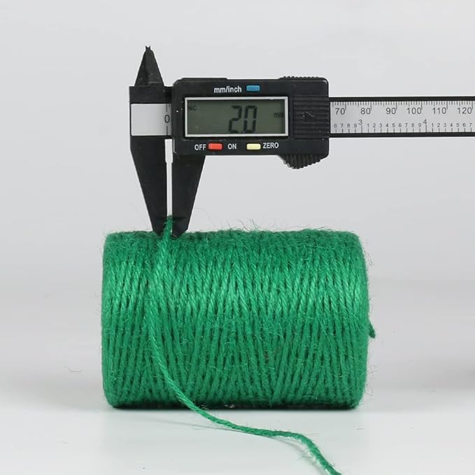 PerkHomy Natural Jute Twine 600 Feet Long Colored Twine Rope for Crafts Gift Wrapping Packing Gardening and Wedding Decor (Green)
