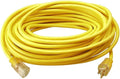 Southwire Outdoor Extension Cord – Durable Vinyl Jacket for For Farm, Ranch & Workshop - Lighted End With Reinforced Blades - SJTW, Yellow - 12 Gauge, 3 Prong - 100 Feet