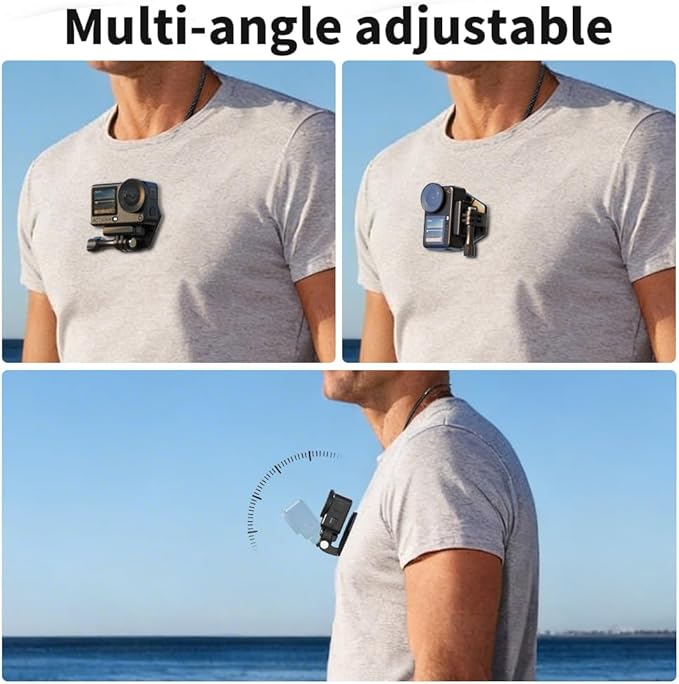 Magnetic Action Camera Chest Mount, Magnetic Neck Mount + Adjustable Neck Strap Lanyard Compatible with GoPro Hero 13/12/11/10/9/8 Black, DJI Action 6/5 Pro/4/3/2, AKASO, Insta360 and More