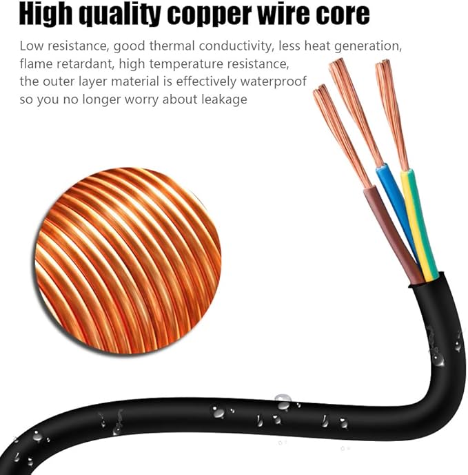 50FT 12/3 Outdoor Extension Cord, Heavy Duty 3-Outlet SJTW Indoor/Outdoor Three-Prong Power-Cord 12-Gauge Grounded 15-Amp 1875 Watts