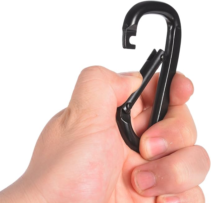 Carabiner Clip, 3" Iron Heavy Duty Carabiners 855lbs-11KN/2475lbs for Hammocks, Camping Accessories,Hiking,Keychains,Outdoors and Gym etc,D Shaped Spring Hook Small Carabiners for Dog Leash,Harness.
