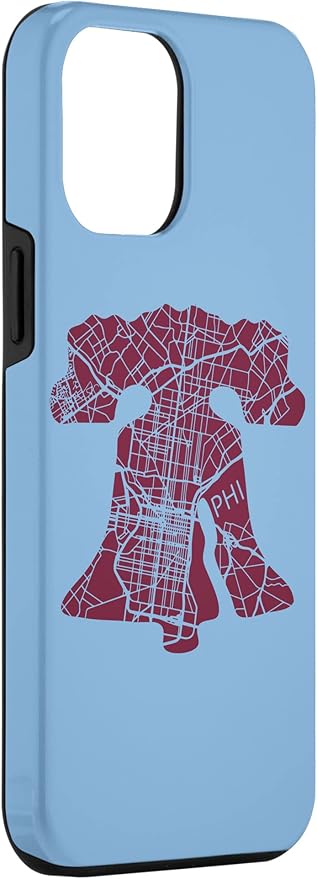 Philadelphia Street Map Liberty Bell Vintage Maroon Philly Case for iPhone 12 Pro Max