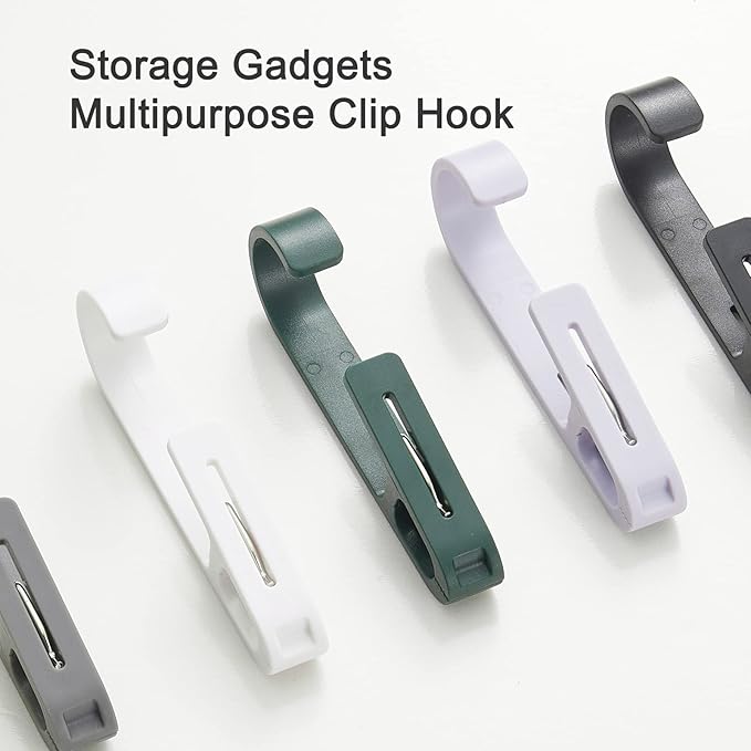 Large Laundry Hook Clothes pins 8pcs Sock Clip Laundry Clips with Springs, Strong Plastic Clothes Drying Line Pegsfor Home Kitchen Outdoor Trip
