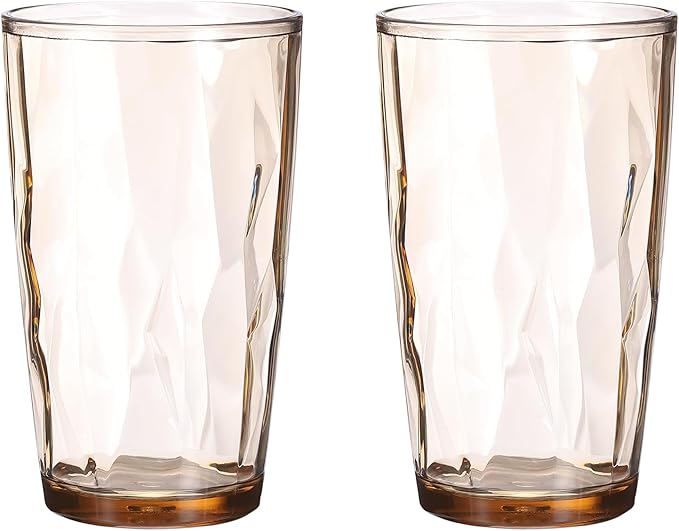 uxcell 17oz Acrylic Drinking Glasses, 2Pcs Plastic Reusable Tumblers Drinkware Unbreakable Water Glasses Cups Stackable & Dishwasher Safe for Home Outdoors Restaurant, Teal