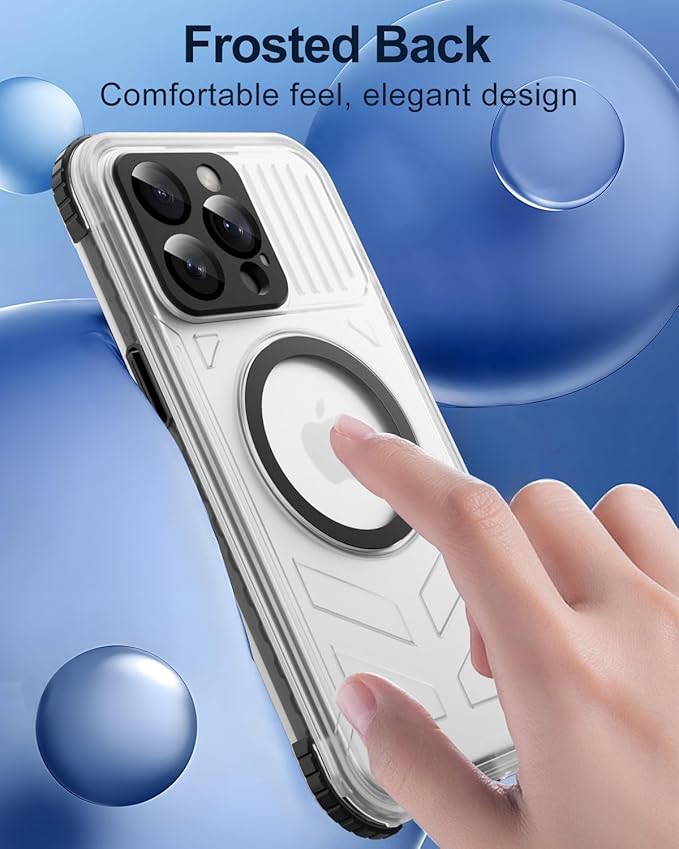 for iPhone 15 Pro Max Waterproof Case with Magsafe, Built-in [Camera & Screen Protector] [Lanyard], IP68 Water Proof Full Body Dustproof Heavy Duty Frosted Protective Phone Cover, 6.7" Black