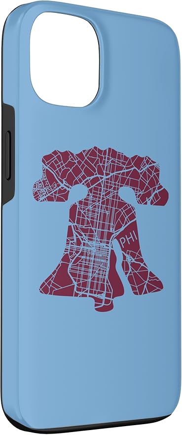 Philadelphia Street Map Liberty Bell Vintage Maroon Philly Case for iPhone 13