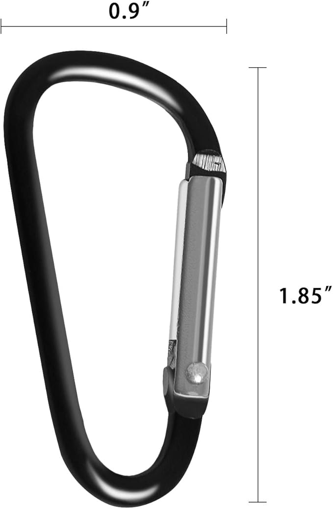 Carabiner Clips, Upins Aluminum Locking Spring Hook Keychain D Shape Heavy Duty Buckle Pack Carabiners Clip Lock Snap Hooks Backpack Clip