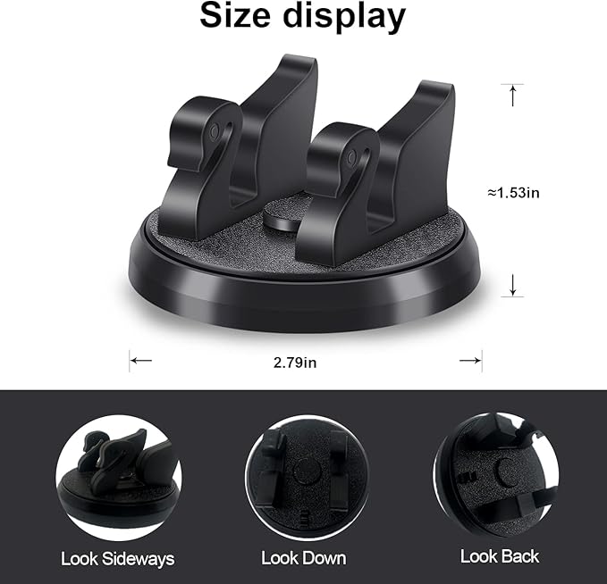 Dashboard Phone Holder for Car Vertical Horizontal 360 Rotate,Cell Phone Holder for Car Compatible with i-Phone Samsung Android Smartphones GPS Devices for Various Dashboards(1PC,Black)