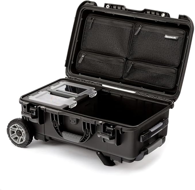 NANUK Trail 30 – 28.5L (7.5-Gallon) Waterproof Storage Box – Wheeled and Modular Cargo Case for Camping, Fishing, Hunting & Outdoor Storage - Dustproof and Impact Resistant (22" x 14" x 9") – Black