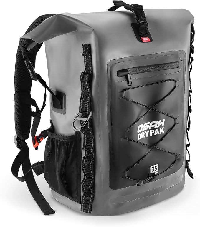 OSAH DRYPAK Waterproof Backpack Dry Bag 35L/55L/85L – Heavy Duty Roll-Top Hiking Backpack for Travel, Kayaking, Boating, Camping, Rafting and Fishing