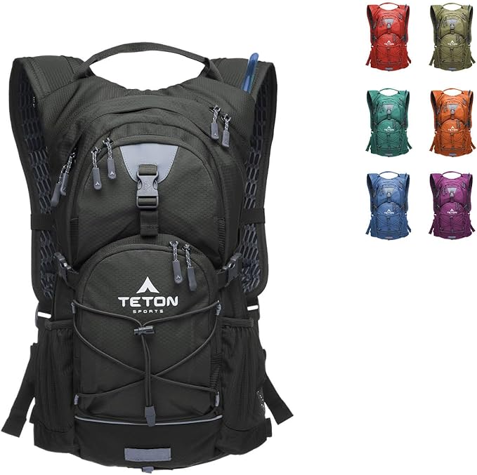 Teton Oasis/Trailrunner Hydration Backpack – Lightweight Water Pack with 2L/3L Bladder for Hiking, Running, Cycling, Biking 18L/22L Sizes – Sewn-in Rain Cover – Fits Men and Women