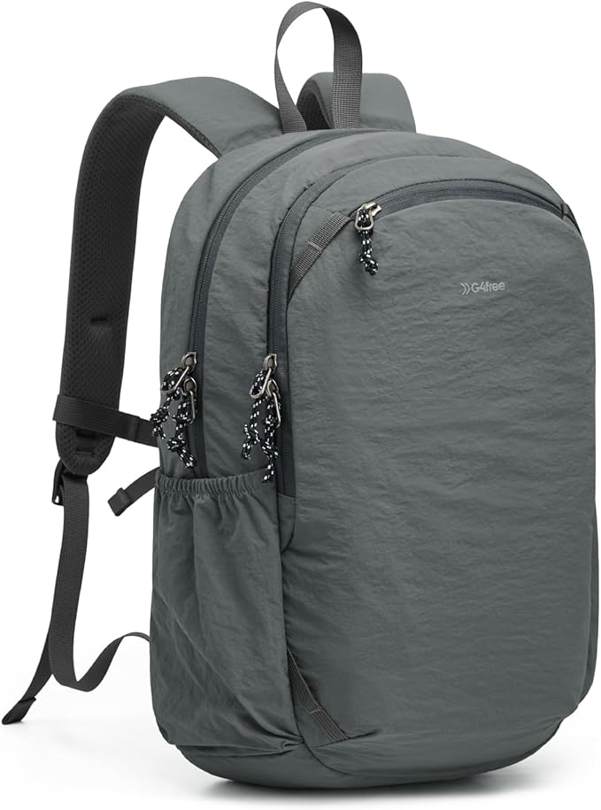 G4Free 15L Hiking Backpack Lightweight Small Travel Backpack Casual Daypack for Women Men Outdoor Campus, Gray