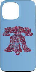 Philadelphia Street Map Liberty Bell Vintage Maroon Philly Case for iPhone 13 Pro Max