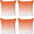 Ambesonne Ombre Decorative Throw Pillow Case Pack of 4, Scorching Sunset in The Hot Desert Inspired Dusk Orange Ombre Digital Art Design Print, Cushion Cover for Couch Living Room Car, 16", Orange