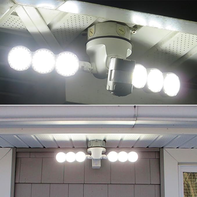 SANSI 45W 6000LM Motion Sensor Outdoor Lights, 5000K 600W Equiv LED Outdoor Lights for House, 4 Modes Wide 320° Angle Flood Lights Outdoor for Yard, Soffit, Garage, Doorways IP65 Waterproof