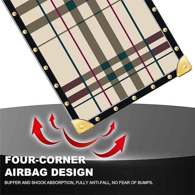 for iPhone 17 Pro Case Luxury Golden Decoration for Girl Women Soft TPU Shockproof Protective Hard PC Back for iPhone 17 Pro Crazy Pattern Black Red Beige Stripes