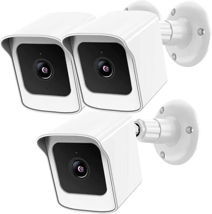 PEF Mount for All-New Cam V3 and V4, Weatherproof Protective Cover and 360 Degree Adjustable Wall Mount Solid Housing for Cam V3 and V4 Outdoor Indoor Smart Home Camera System (White, 3 Pack)