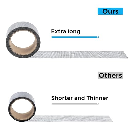 Secopad Grey Window Screen Repair Tape, 2IN X 30FT (360IN) Screen Repair Kit for Windows or Doors, Strong Adhesive Patch Kit Fiberglass Mesh Tape (Pack of 2)