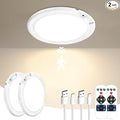 Gotopceed 2 Pack Rechargeable Motion Sensor Ceiling Light with Remote - Magnetic Wireless Ceiling Light Battery Powered for Closet Shower Stairs Shed Hallway ect