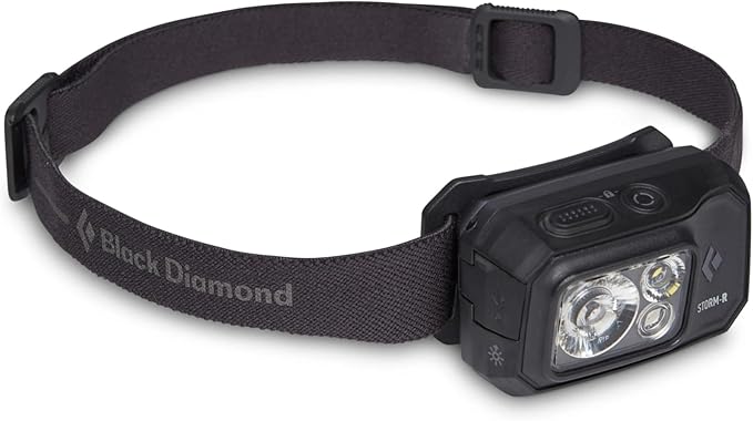 BLACK DIAMOND Storm 500-R Rechargeable Headlamp | 500 Lumens Brightness | Micro-USB Charging | Waterproof & Compact | Camping, Hiking, Running | BD Black