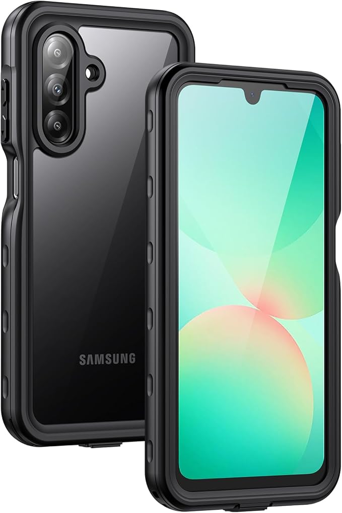 Lanhiem for Samsung Galaxy A26 Phone Case, IP68 Waterproof Dustproof, Built-in Screen Protector, Rugged Full Body Shockproof Protective Cover for Samsung A26 6.7", Black