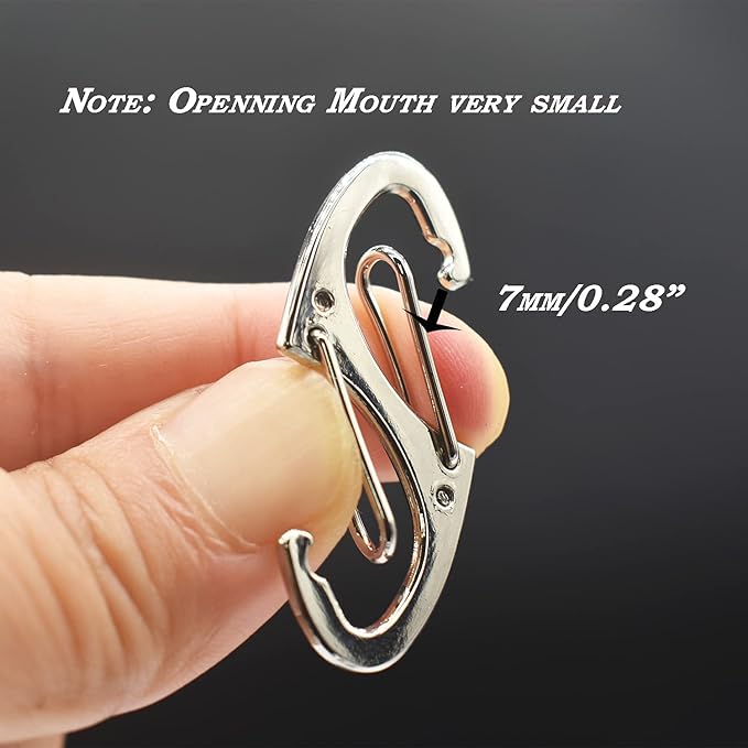 Small Carabiner Clips 1.6 inch(41mm) Metal Double Sided Spring Gate Snap Hooks Keychain Clasp Accessories
