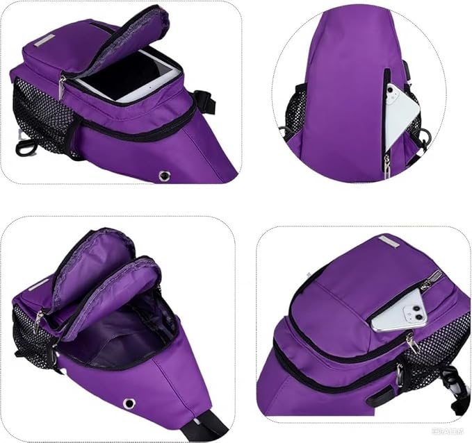 JENAGREEN Sling Backpack Crossbody Sling Bag, Cross Bag Adjustable Travel Hiking Essentials Casual Daypack Multipurpose Chest Bag Purse for Women Men