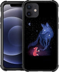 for iPhone 11 Case, Galaxy Fox Wolf Pattern Graphic Design Girl Boy Soft Silicone Hard Acrylic Shock Protection for iPhone 11