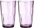 uxcell 17oz Acrylic Drinking Glasses, 2Pcs Plastic Reusable Tumblers Drinkware Unbreakable Water Glasses Cups Stackable & Dishwasher Safe for Home Outdoors Restaurant, Purple