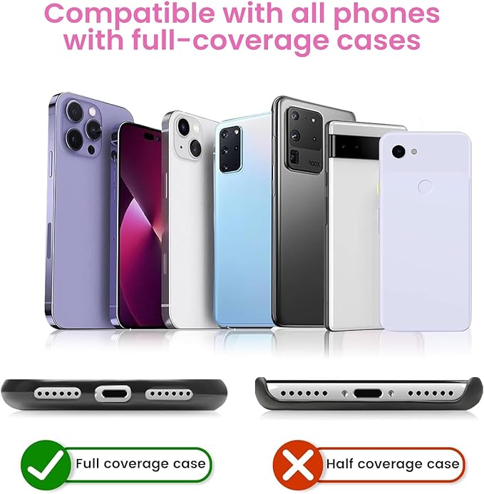 takyu 2PCS Phone Lanyard Tether with 4*Patch and 1*Carabiner for Travel Outdoor Hiking Cycling Climbing Skiing Compatible for iPhone Most Smartphones - White Purple