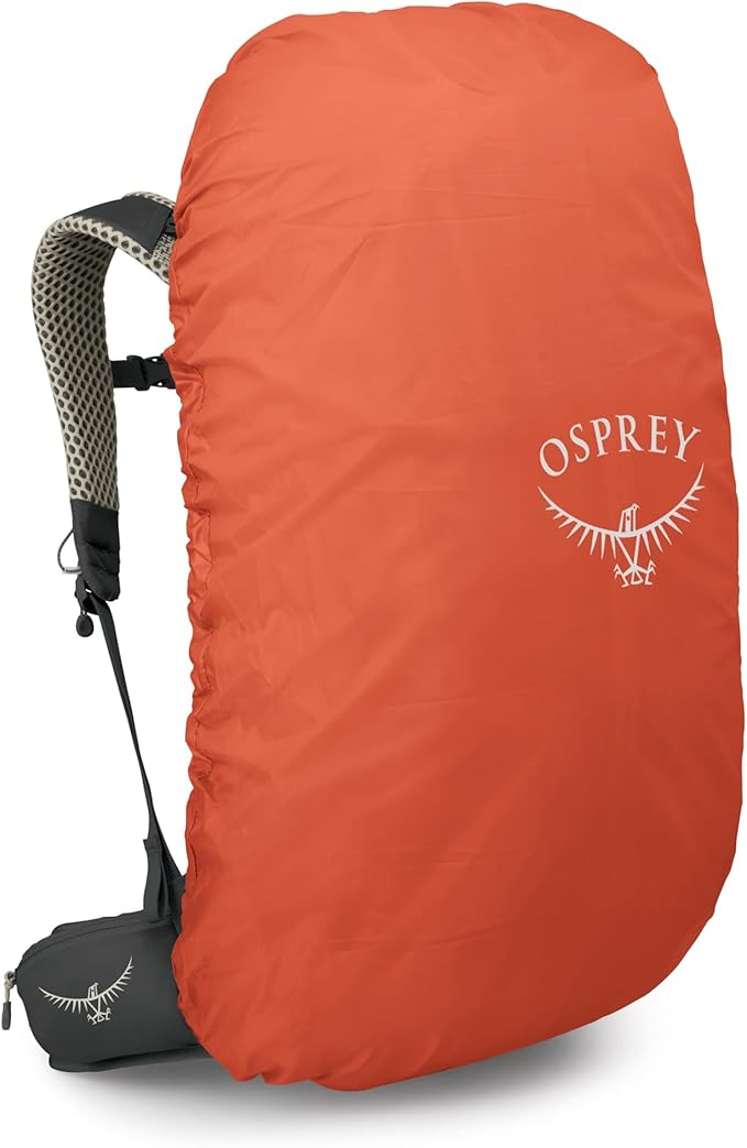 Osprey Stratos 36L Men's Hiking Backpack - Lightweight Backpacking Pack with Waterproof Raincover - Camping Bag, Raven Black