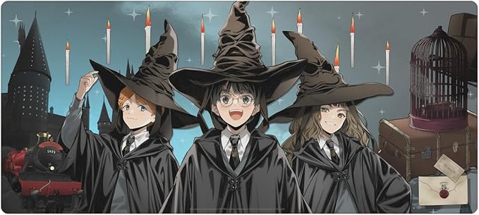 Head Case Designs Officially Licensed Harry Potter Ron, Harry, Hermione Graphics 37.4 x 15.75 x 0.16 inches (900 x 400 mm) - XL Gaming Office Desk PC Keyboard Mouse Mat Pad