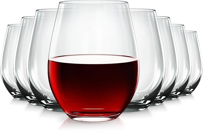 Vivocci Unbreakable Plastic Stemless Outdoor Wine Glasses 20 oz | Tritan Heavy Base | Shatterproof Glassware | Ideal For Cocktails & Scotch | Perfect For Homes & Bars | Dishwasher Safe | Buy 8 Pay 6